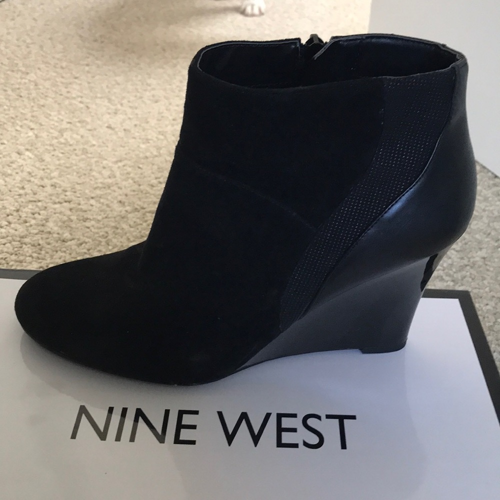 Black suede bootie